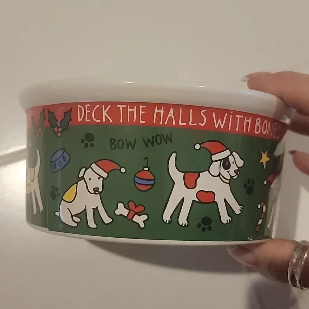 Van Beers Christmas dog bowl